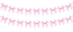 Ribbon Bow Banner, 2pcs, Pink Party Decor, Birthday Shower, Pink