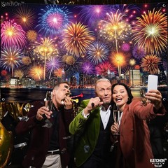 72×44″ XL Happy New Year Banner|Fireworks Happy New Year 2026 Banner – New Years