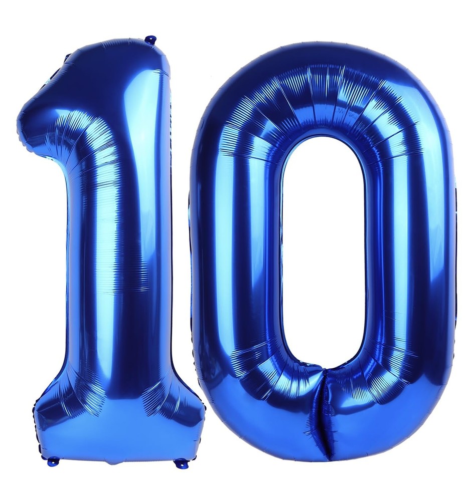 Balloon Number 10th Birthday Decorations, 40 Inch Big Foil Balloon for Men & …