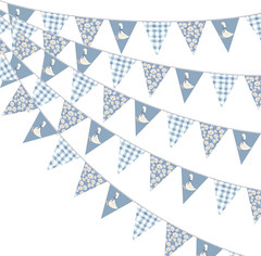 30 Ft Silly Goose Party Decorations Dusty Blue Buffalo Plaid Floral Daisy Pennan