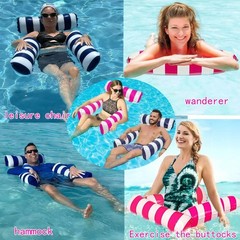 2 Pack Inflatable Pool Hammocks 4-In-1 with Mesh Bottom for Adults