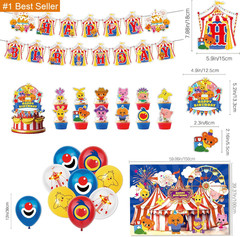 Circus Theme Birthday Party Decorations, Cartoon Carnival Animal Party Supplies