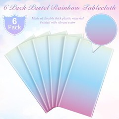 6 Pack Pastel Rainbow Plastic Tablecloth Party Decorations, 6 Pack,
