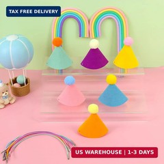 12pcs Mini Party Hats for Stuffed Animals, Birthday Party Hats for Dolls Dog Cat