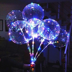 LED Light Up Bobo Balloons with Sticks,6 Packs Flashing Handles,20 Inches Bub…