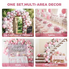150 PCS Pink Balloons Different Size of 18 12 10 5 Inch, Pink Latex Balloon G…