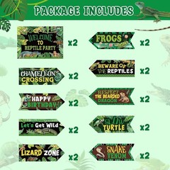 Reptile Birthday Party Decor – 20 Durable Directional Signs to Captivate Guests