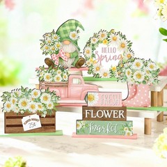 6 Pcs Spring Daisy Table Decorations Spring Table Centerpiece Tiered Tray Dec…