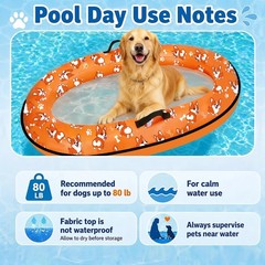 55» x 35» Inflatable Dog Pool Float with Rope,Portable Puppy Raft for Pool …