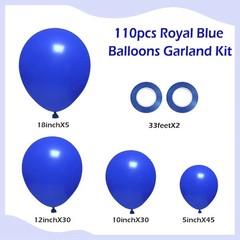 FOTIOMRG 110Pcs Royal Blue Balloon Garland Arch Kit, 18 12 10 5 Inch Royal Blue