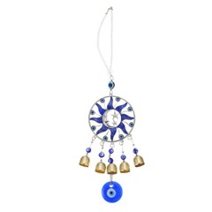 Blue Sun Decoration Mother Hanging Wind Chime Evil Eye Pendant with Bell