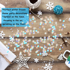 1500PCS Iridescent Silver Snowflake Table Confetti Winter Party Snowflake Foil M