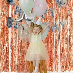 Rose Gold Birthday Party Decorations Foil 3.28 feet x 6.56 feet,