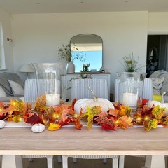 3 Pack Fall Leaf Garland with Lights, Total 17.7 Ft String Lights Fall Vines …