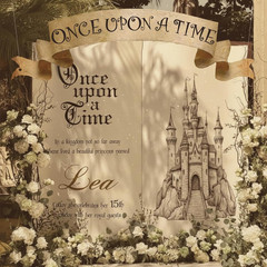 Once upon a Time Banner Vintage Magical Sign Fairy Tale Party Decor Ancient Cas