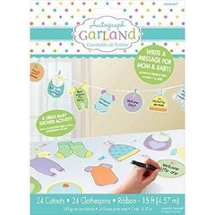 BABY SHOWER AUTOGRAPH GARLAND BANNER CUTOUTS SOCKS BIBS PARTY DECORATION