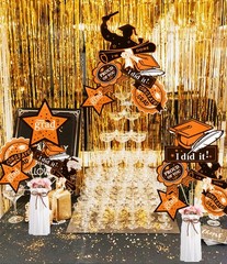 24 PCS Orange Black Graduation Table Sticks Class of 2026 Centerpiece