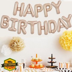 TONIFUL Caramel Happy Birthday Balloons Banner