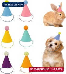 Mini Party Hats for Stuffed Animals 6 Pcs Colorful Cute Birthday Party Cone Hats