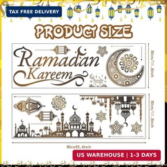 Faccito Ramadan Decorations Ramadan Eid Mubarak Kareem Stickers, Islamic Wall De