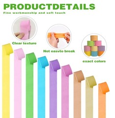 9 Rolls Crepe Paper Streamers 738ft 9 Colors 1.8 Inch x 82 Ft/Roll Party DIY