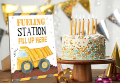 Construction Birthday Party Sign, Fueling Station Sign, Construction Party Decor