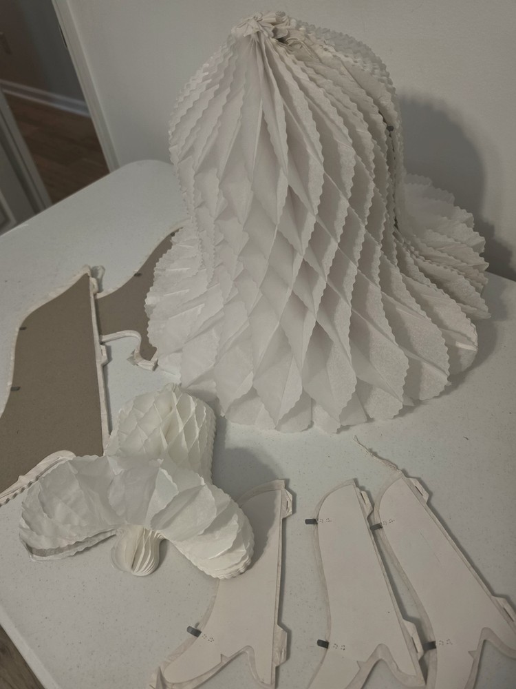 White Paper Honeycomb Hanging Party Decorations, Assorted Bells Lot