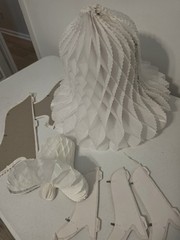 White Paper Honeycomb Hanging Party Decorations, Assorted Bells Lot