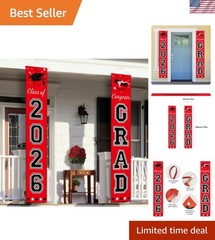 Class of 2026 Graduation Decorations – Durable Red & Black Banners for All Grads
