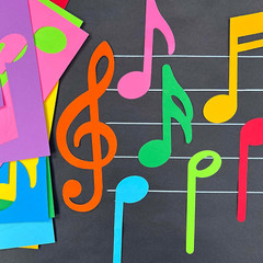 70Pcs Colorful Music Notes Cutouts Musical Party Decorations in 7 Designs, US Ma