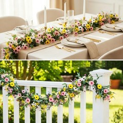 6.5 Ft Spring Summer Flower Vine Garlands Artificial Wildflower Wisteria Lave…
