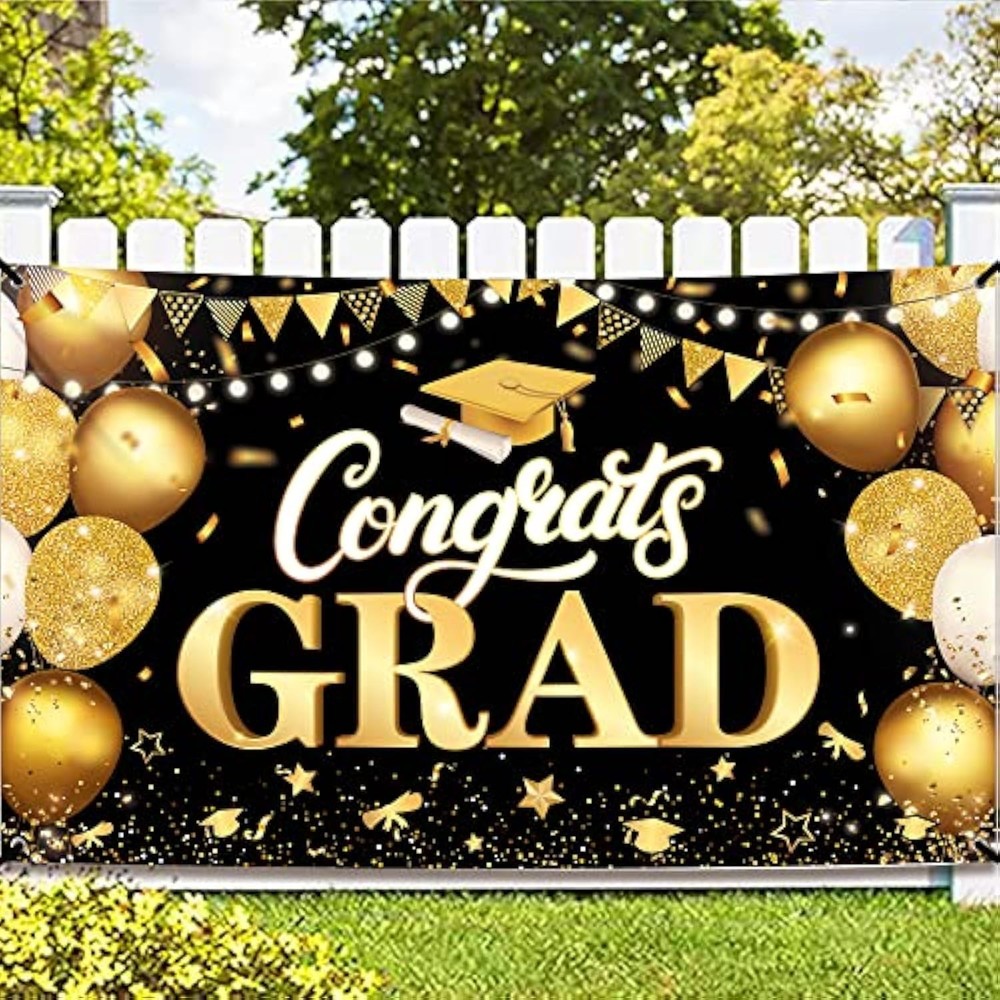 XtraLarge Congrats Grad Banner – 72×44 Inch, Congratulations Banner | 2026 gradu