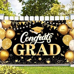 XtraLarge Congrats Grad Banner – 72×44 Inch, Congratulations Banner | 2026 gradu