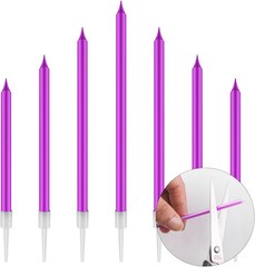 30 Pcs Long Birthday Candles – Candles, Cake Tall Purple