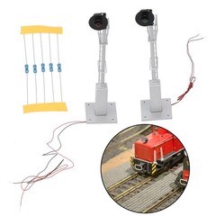 HO Scale Model Railroad Two-lights Searchlight Signal Fine Metal Cabinet #05