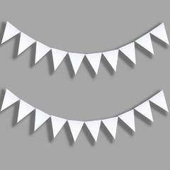 20 Feet White Triangle Flag Banner for Party Decorations – 30pcs Flags