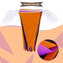 165Ft Halloween Pennant Banner Triangle Flags Halloween Party Hanging Decor