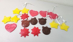 Vtg. Greenbrier Intl. Plastic Balloon Weights Colorful Love Hearts Stars Bears