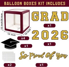 Graduation Decorations Class of 2026 – Maroon and Gold Graduation Decorations