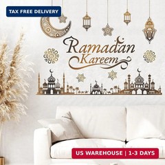 Faccito Ramadan Decorations Ramadan Eid Mubarak Kareem Stickers, Islamic Wall De