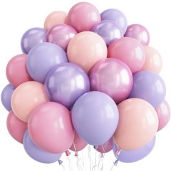 Pastel Pink and Purple Balloons, Princess Pearl Light Pink Purple Orange Late…