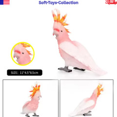 Realistic Bird Figurines Parrot Cockatiel Macaw PVC Animal Model Toy Garden Gift
