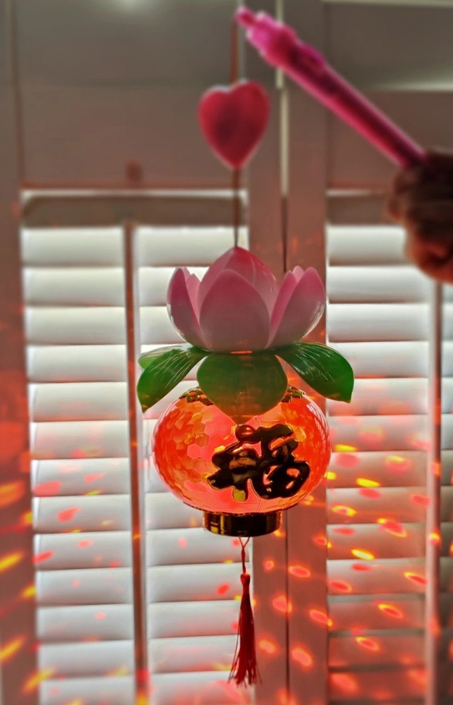 Chinese Musical Lotus Lantern & Fun Snaps Light Up Tassel Lamp New Year Decor