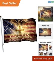 Double-Sided 250th Anniversary Eagle Flag – Classic 3×5 Ft Independence Decor