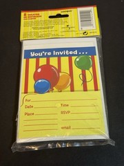 CURIOUS GEORGE HAPPY BIRTHDAY party INVITATIONS w/envelope 8ct