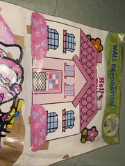 Large Hello Kitty Birthday Party Backdrop For Pictures And Decor 16 piece set A5