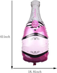 4Pcs 36Inch Champagne Bottle Foil Balloons and Goblet Wine Glass Large Mylar Foi