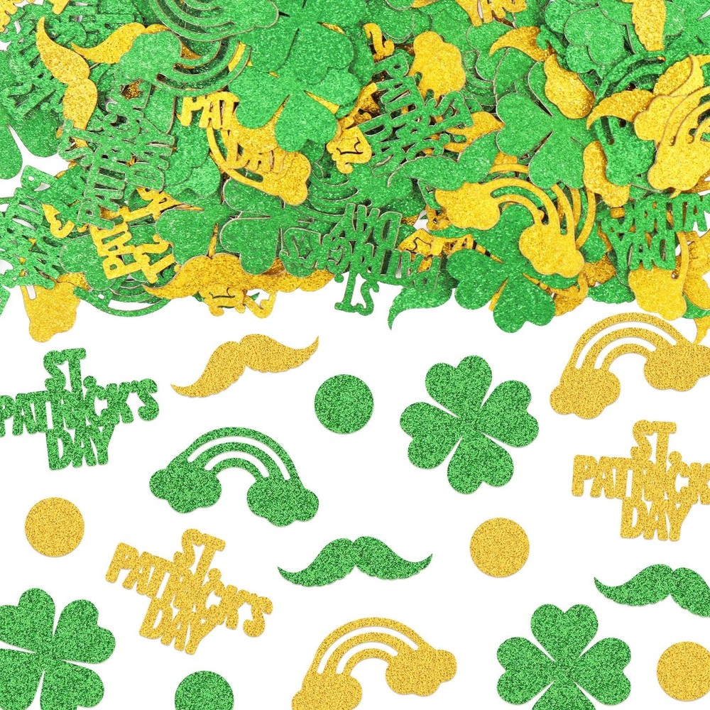200 PCS St. Patrick’s Day Confetti Decorations for Table, Irish Lucky Shamroc…