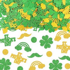 200 PCS St. Patrick’s Day Confetti Decorations for Table, Irish Lucky Shamroc…