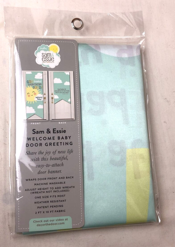 Dayspring Sam & Essie Door Banner Welcome Baby 2ft x 10ft Fabric NEW